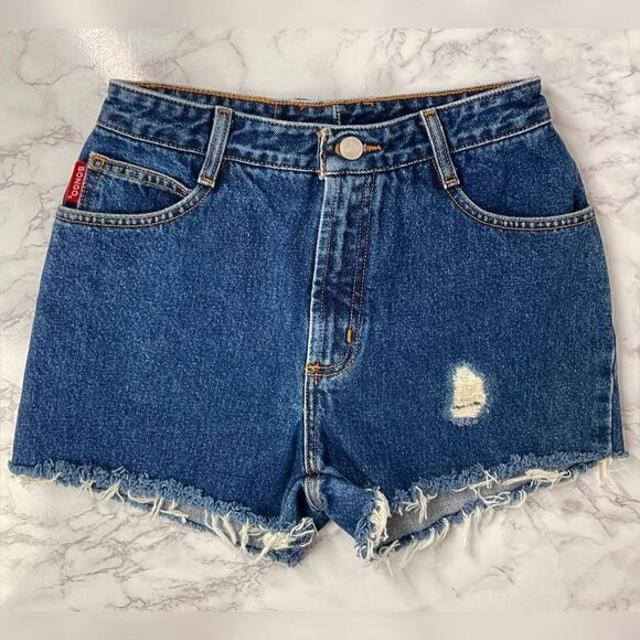 Bongo Vintage Blue Distressed Custom Cutoff Denim Jean Shorts 5 - Picture 3 of 5